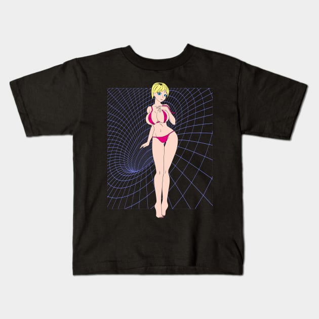 Hot Anime Chick Giant Bazoinkers All Bouncing Around And Stuff Kids T-Shirt by blueversion